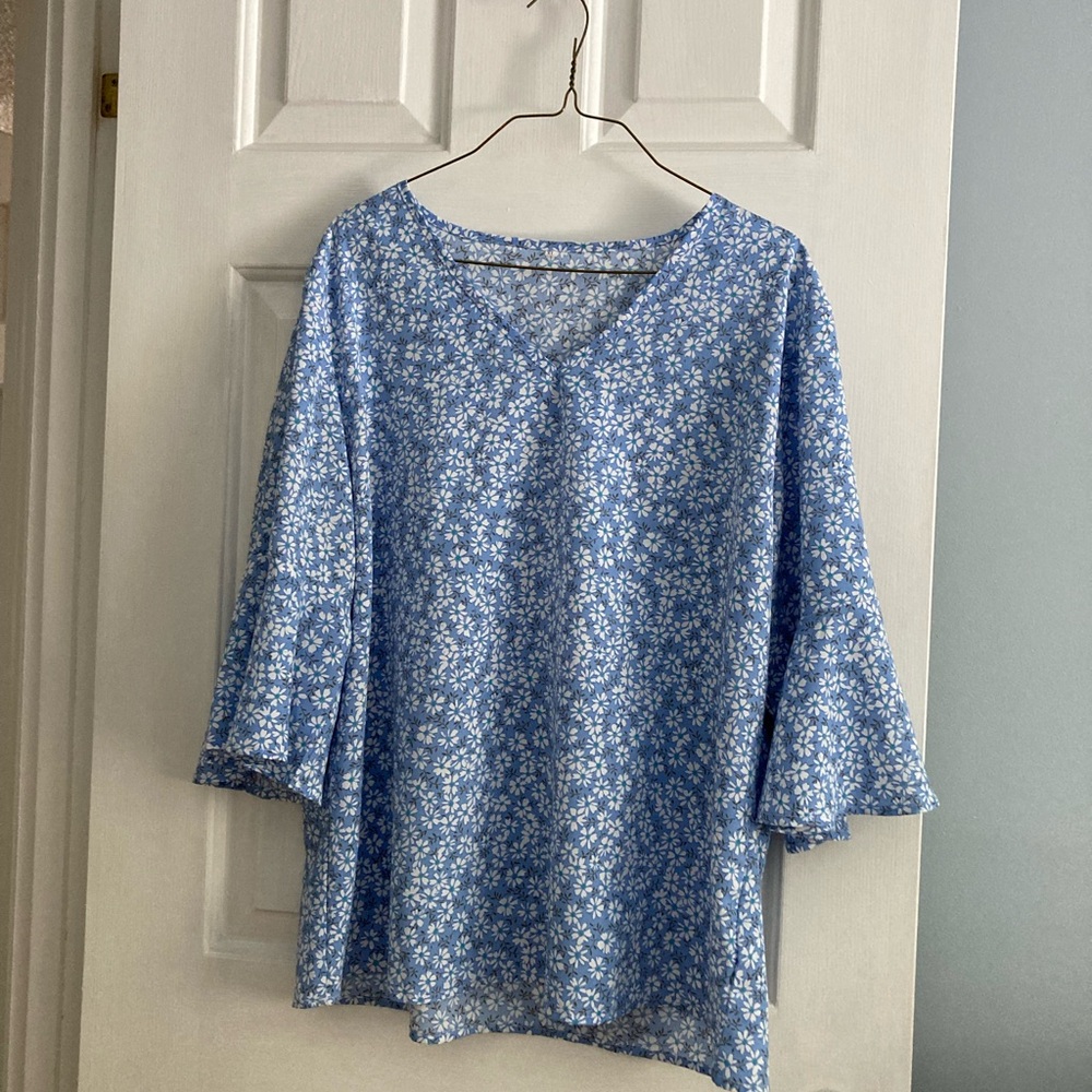 Floral Blue Women's Top